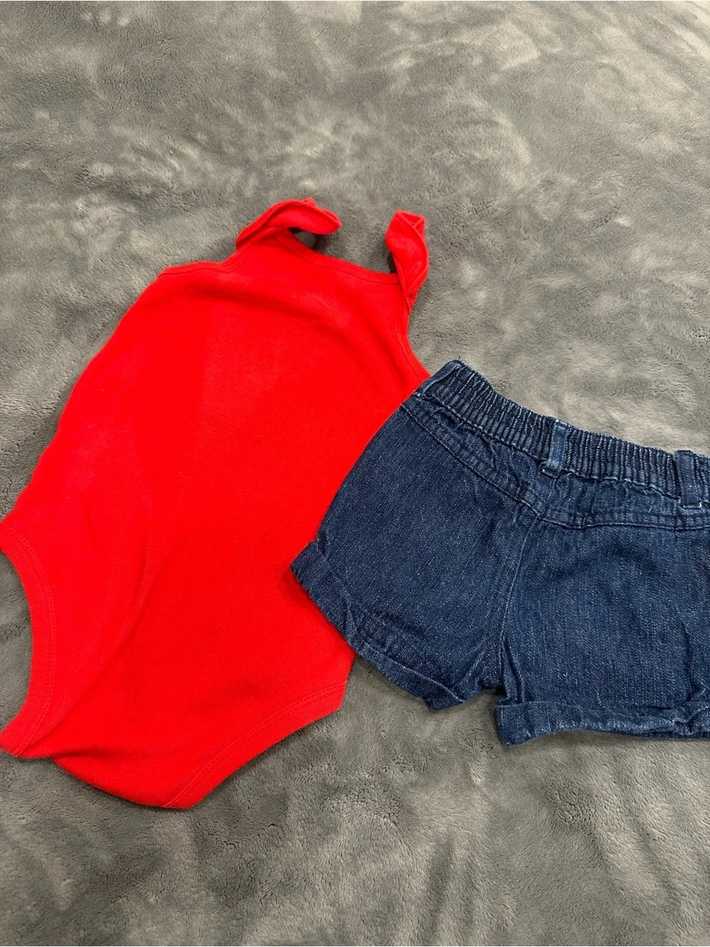 Garanimals Red Tank Top with Dark Blue Denim Shorts